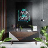 No Pain, No Gain Brushed Aluminium Dibond Wall Art.